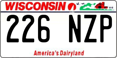 WI license plate 226NZP