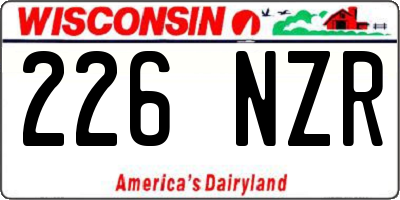 WI license plate 226NZR