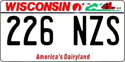 WI license plate 226NZS