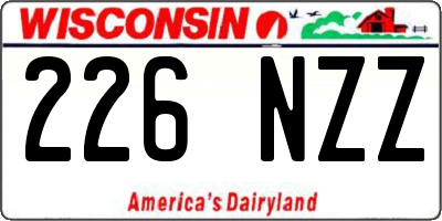 WI license plate 226NZZ