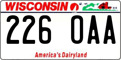 WI license plate 226OAA