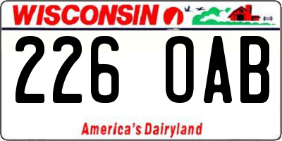 WI license plate 226OAB