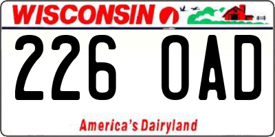 WI license plate 226OAD