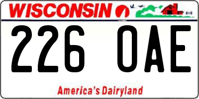 WI license plate 226OAE