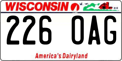 WI license plate 226OAG