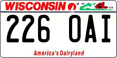 WI license plate 226OAI