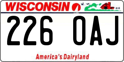 WI license plate 226OAJ