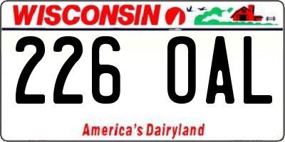 WI license plate 226OAL