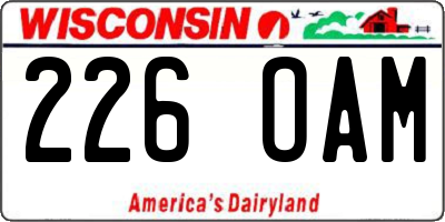 WI license plate 226OAM
