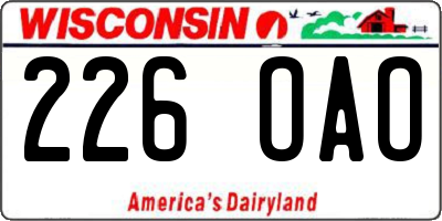 WI license plate 226OAO