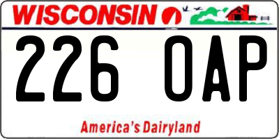 WI license plate 226OAP