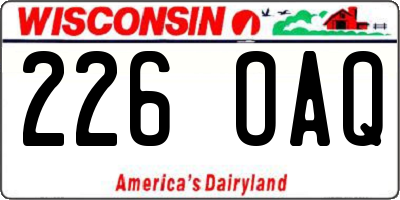 WI license plate 226OAQ