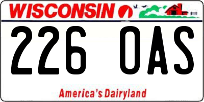 WI license plate 226OAS
