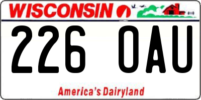 WI license plate 226OAU