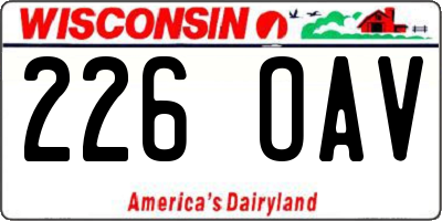 WI license plate 226OAV