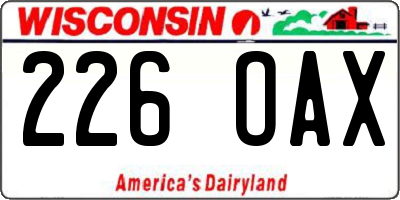 WI license plate 226OAX