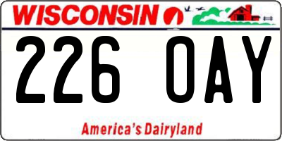 WI license plate 226OAY