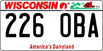 WI license plate 226OBA