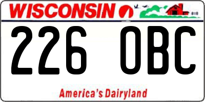 WI license plate 226OBC