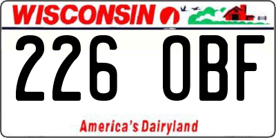 WI license plate 226OBF