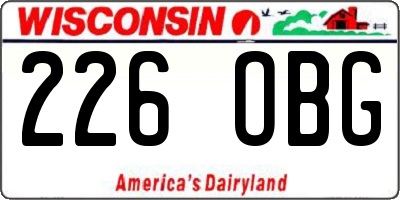 WI license plate 226OBG
