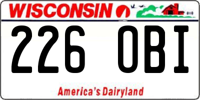 WI license plate 226OBI