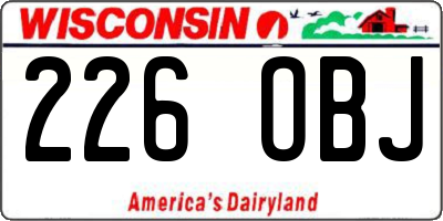 WI license plate 226OBJ