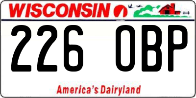 WI license plate 226OBP