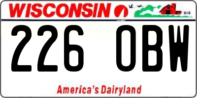WI license plate 226OBW