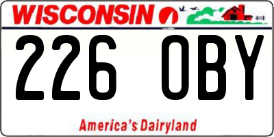 WI license plate 226OBY