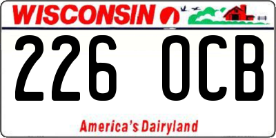 WI license plate 226OCB
