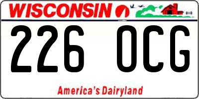 WI license plate 226OCG