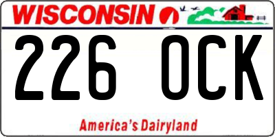 WI license plate 226OCK