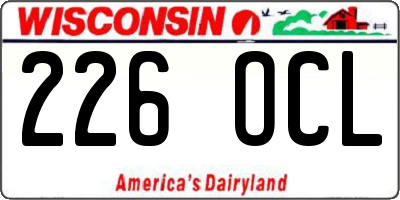 WI license plate 226OCL
