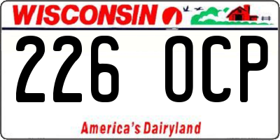 WI license plate 226OCP