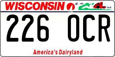 WI license plate 226OCR