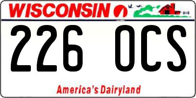 WI license plate 226OCS
