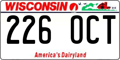 WI license plate 226OCT