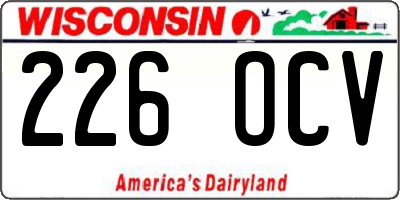 WI license plate 226OCV