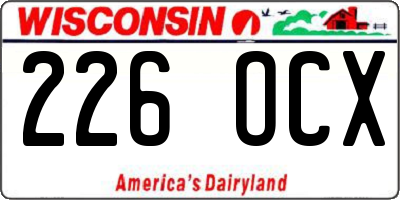 WI license plate 226OCX