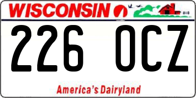 WI license plate 226OCZ