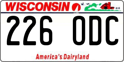 WI license plate 226ODC