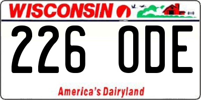 WI license plate 226ODE