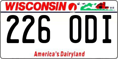 WI license plate 226ODI