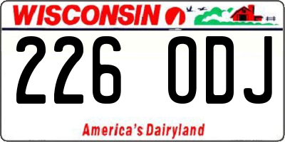 WI license plate 226ODJ