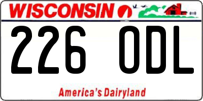 WI license plate 226ODL