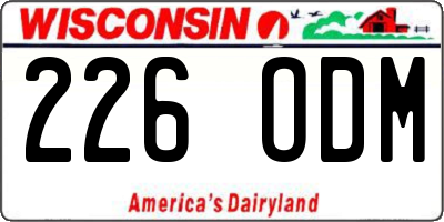 WI license plate 226ODM