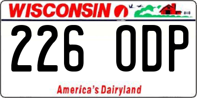 WI license plate 226ODP