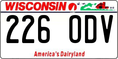WI license plate 226ODV