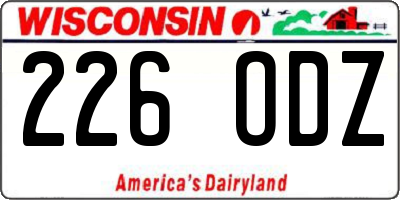 WI license plate 226ODZ